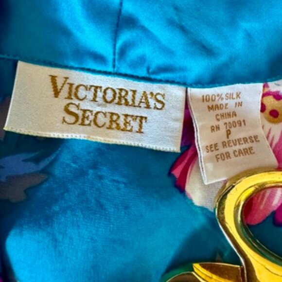 Victoria's Secret 100% Silk Vintage 90s Colourful Floral Nightie Sleep Shirt - Picture 11 of 14